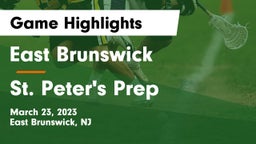 East Brunswick  vs St. Peter's Prep  Game Highlights - March 23, 2023