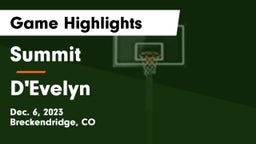 Summit  vs D'Evelyn  Game Highlights - Dec. 6, 2023