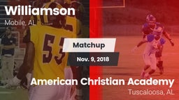 Matchup: Williamson High vs. American Christian Academy  2018