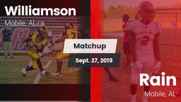 Matchup: Williamson High vs. Rain  2019