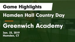Hamden Hall Country Day  vs Greenwich Academy  Game Highlights - Jan. 23, 2019