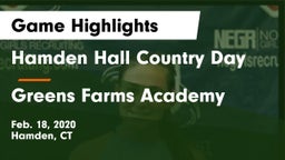 Hamden Hall Country Day  vs Greens Farms Academy  Game Highlights - Feb. 18, 2020