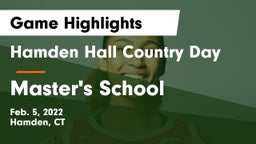 Hamden Hall Country Day  vs Master's  School  Game Highlights - Feb. 5, 2022