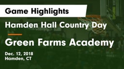 Hamden Hall Country Day  vs Green Farms Academy Game Highlights - Dec. 12, 2018