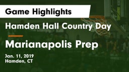 Hamden Hall Country Day  vs Marianapolis Prep Game Highlights - Jan. 11, 2019