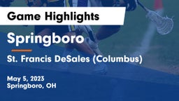 Springboro  vs St. Francis DeSales  (Columbus) Game Highlights - May 5, 2023