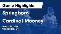 Springboro  vs Cardinal Mooney  Game Highlights - March 25, 2024