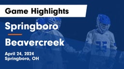 Springboro  vs Beavercreek  Game Highlights - April 24, 2024