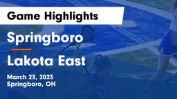 Springboro  vs Lakota East  Game Highlights - March 23, 2023