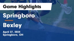 Springboro  vs Bexley  Game Highlights - April 27, 2024