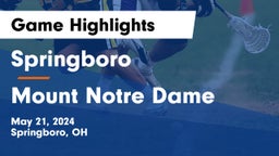 Springboro  vs Mount Notre Dame  Game Highlights - May 21, 2024