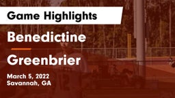 Benedictine  vs Greenbrier  Game Highlights - March 5, 2022