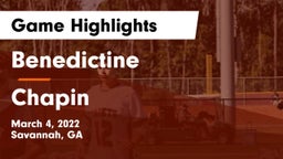 Benedictine  vs Chapin  Game Highlights - March 4, 2022