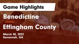 Benedictine  vs Effingham County  Game Highlights - March 30, 2022