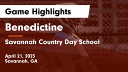 Benedictine  vs Savannah Country Day School Game Highlights - April 21, 2023