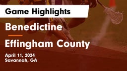 Benedictine  vs Effingham County  Game Highlights - April 11, 2024