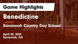 Benedictine  vs Savannah Country Day School Game Highlights - April 20, 2024