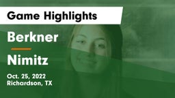 Berkner  vs Nimitz  Game Highlights - Oct. 25, 2022