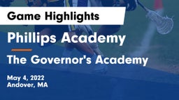 Phillips Academy vs The Governor's Academy  Game Highlights - May 4, 2022