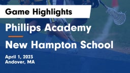 Phillips Academy vs New Hampton School  Game Highlights - April 1, 2023