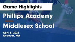 Phillips Academy vs Middlesex School Game Highlights - April 5, 2023