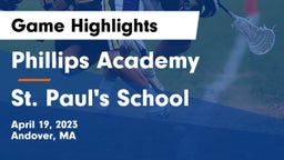 Phillips Academy vs St. Paul's School Game Highlights - April 19, 2023