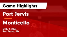 Port Jervis  vs Monticello  Game Highlights - Dec. 8, 2023