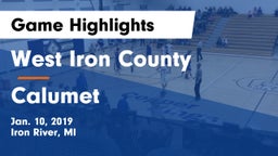 West Iron County  vs Calumet  Game Highlights - Jan. 10, 2019