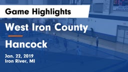 West Iron County  vs Hancock  Game Highlights - Jan. 22, 2019