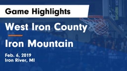 West Iron County  vs Iron Mountain  Game Highlights - Feb. 6, 2019