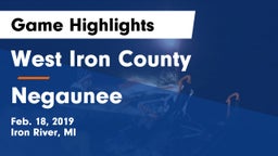 West Iron County  vs Negaunee  Game Highlights - Feb. 18, 2019