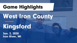 West Iron County  vs Kingsford Game Highlights - Jan. 2, 2020