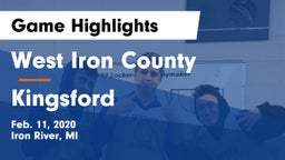 West Iron County  vs Kingsford  Game Highlights - Feb. 11, 2020