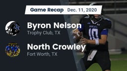 Recap: Byron Nelson  vs. North Crowley  2020