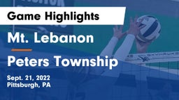 Mt. Lebanon  vs Peters Township  Game Highlights - Sept. 21, 2022