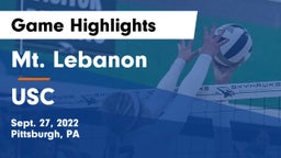 Mt. Lebanon  vs USC Game Highlights - Sept. 27, 2022