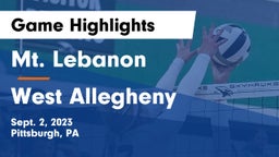 Mt. Lebanon  vs West Allegheny  Game Highlights - Sept. 2, 2023
