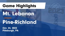 Mt. Lebanon  vs Pine-Richland  Game Highlights - Oct. 24, 2023
