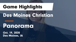Des Moines Christian  vs Panorama  Game Highlights - Oct. 19, 2020