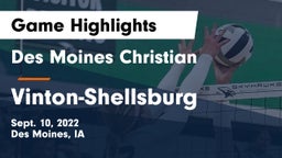 Des Moines Christian  vs Vinton-Shellsburg  Game Highlights - Sept. 10, 2022