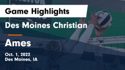 Des Moines Christian  vs Ames  Game Highlights - Oct. 1, 2022