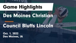 Des Moines Christian  vs Council Bluffs Lincoln  Game Highlights - Oct. 1, 2022