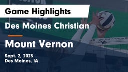 Des Moines Christian  vs Mount Vernon  Game Highlights - Sept. 2, 2023
