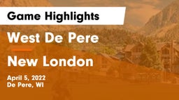 West De Pere  vs New London  Game Highlights - April 5, 2022