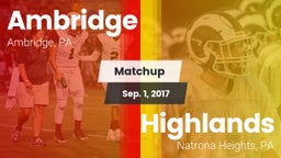 Matchup: Ambridge vs. Highlands  2017