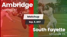 Matchup: Ambridge vs. South Fayette  2017