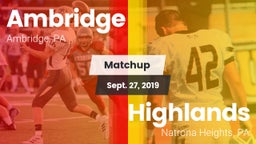 Matchup: Ambridge vs. Highlands  2019