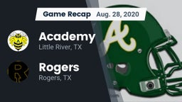 Recap: Academy  vs. Rogers  2020