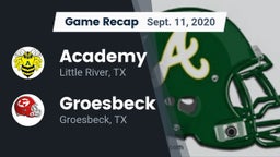 Recap: Academy  vs. Groesbeck  2020