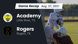 Recap: Academy  vs. Rogers  2021